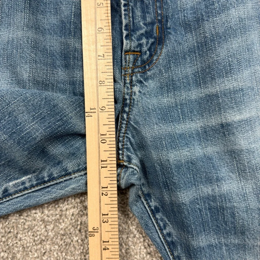 American Eagle Original Boot Jeans Mens 36x32 Blue Distressed Faded Bootcut